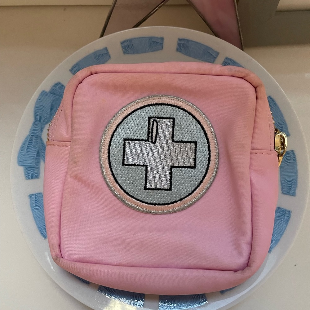 mini Flamingo Stoney Clover Lane pouch w/ patches